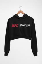 Load image into Gallery viewer, UFC Venum Crop HOODIE FOR WOMEN-Black-Ektarfa.online
