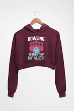 Load image into Gallery viewer, Bowling Crop HOODIE FOR WOMEN-Maroon-Ektarfa.online
