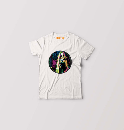 Janis Joplin Kids T-Shirt for Boy/Girl-White-Ektarfa.online
