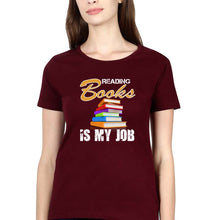 Load image into Gallery viewer, Books T-Shirt for Women-Maroon-Ektarfa.online
