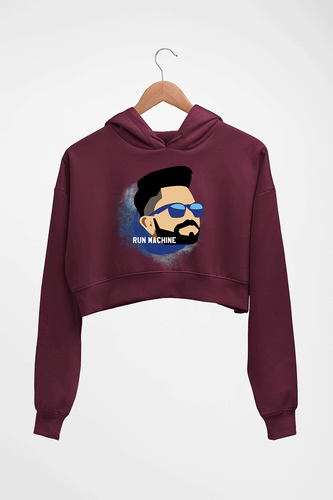 Virat Kohli Crop HOODIE FOR WOMEN-Maroon-Ektarfa.online