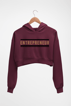 Load image into Gallery viewer, Entrepreneur Crop HOODIE FOR WOMEN-Maroon-Ektarfa.online
