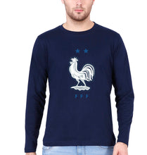 Load image into Gallery viewer, France Football Full Sleeves T-Shirt for Men-Navy Blue-Ektarfa.online
