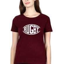 Load image into Gallery viewer, Rugby T-Shirt for Women-Maroon-Ektarfa.online
