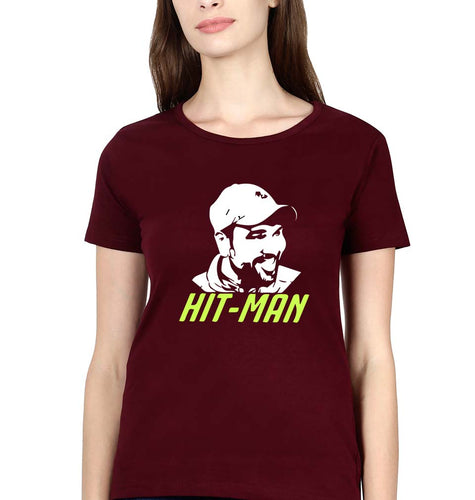 Rohit Sharma T-Shirt for Women-Maroon-Ektarfa.online