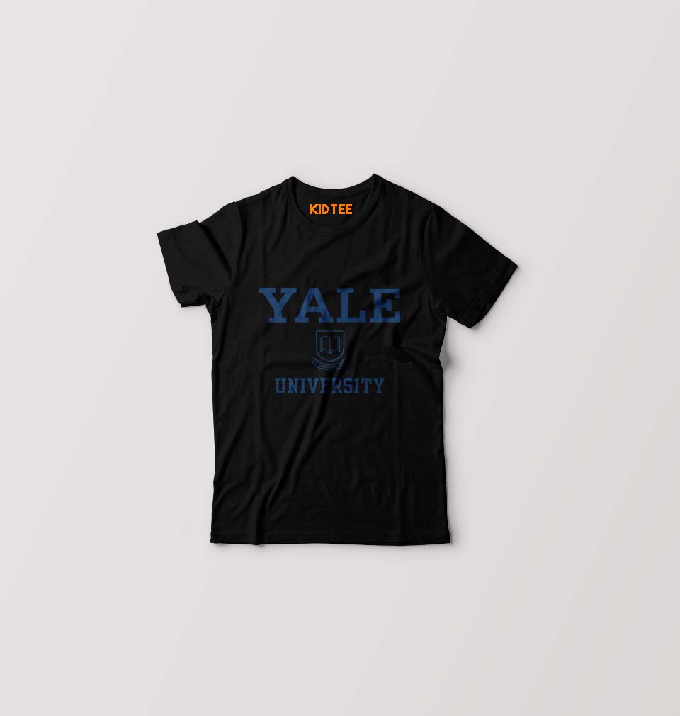 Yale University Kids T-Shirt for Boy/Girl-Black-Ektarfa.online