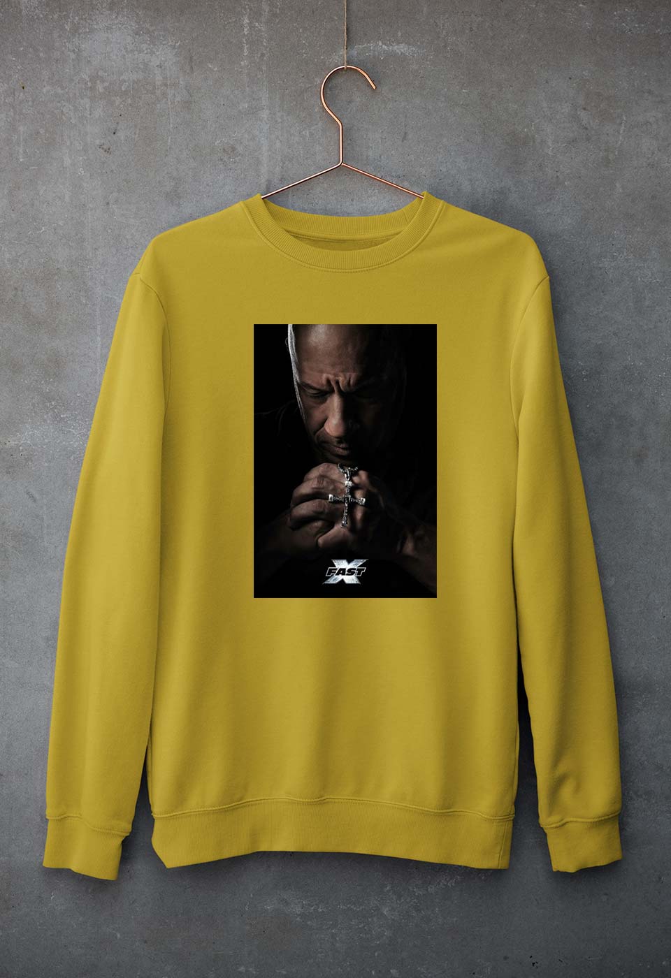 Fast X Vin Diesel Unisex Sweatshirt for Men/Women-Mustard Yellow-Ektarfa.online