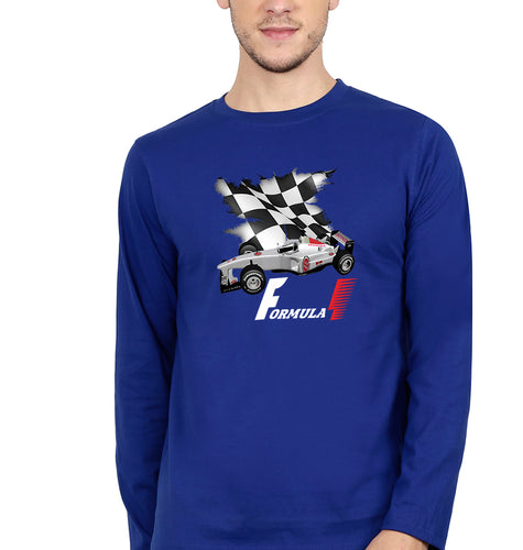 Formula 1(F1) Full Sleeves T-Shirt for Men-S(38 Inches)-Royal Blue-Ektarfa.online