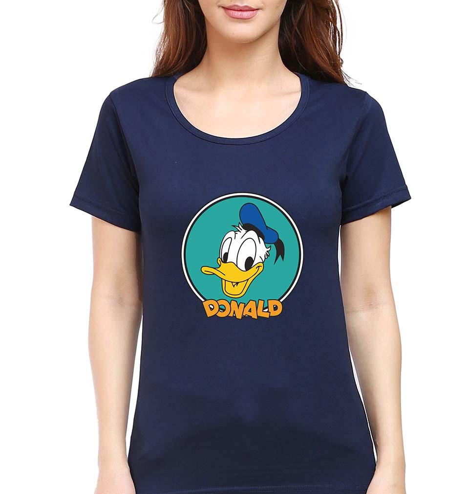 Donald Duck T-Shirt for Women-Navy Blue-Ektarfa.online