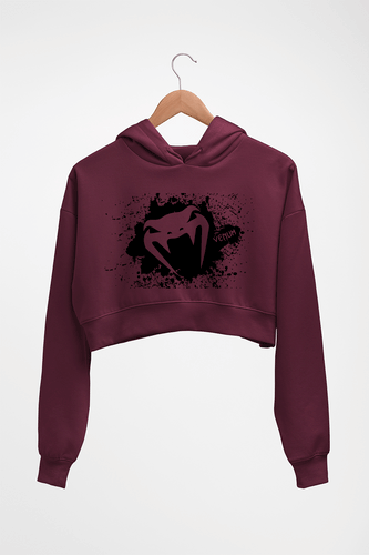 UFC Venum Crop HOODIE FOR WOMEN-Maroon-Ektarfa.online