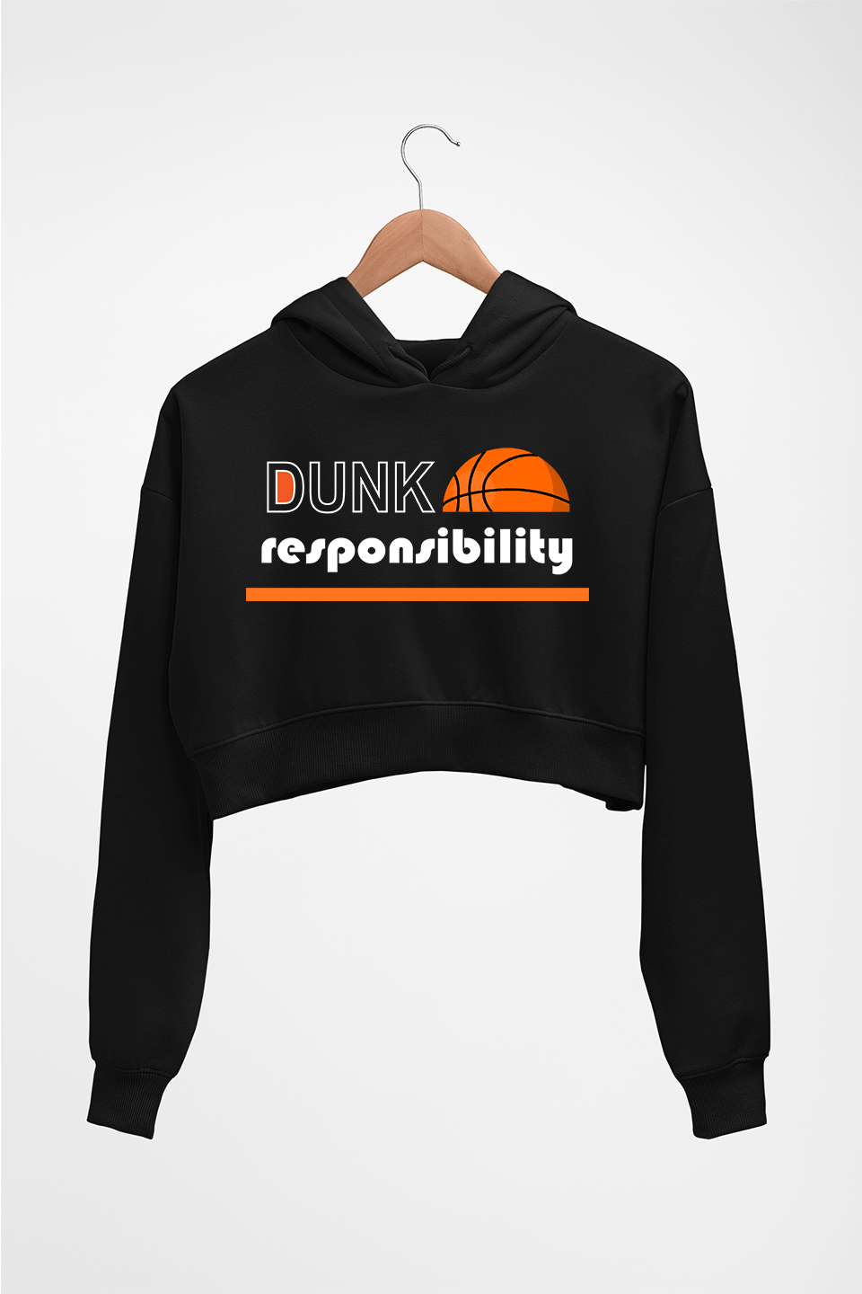 NBA Basketball Crop HOODIE FOR WOMEN-Black-Ektarfa.online