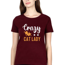 Load image into Gallery viewer, Cat Lady T-Shirt for Women-Maroon-Ektarfa.online
