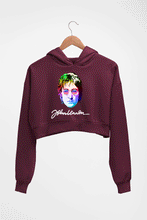 Load image into Gallery viewer, John Lennon Crop HOODIE FOR WOMEN-Maroon-Ektarfa.online
