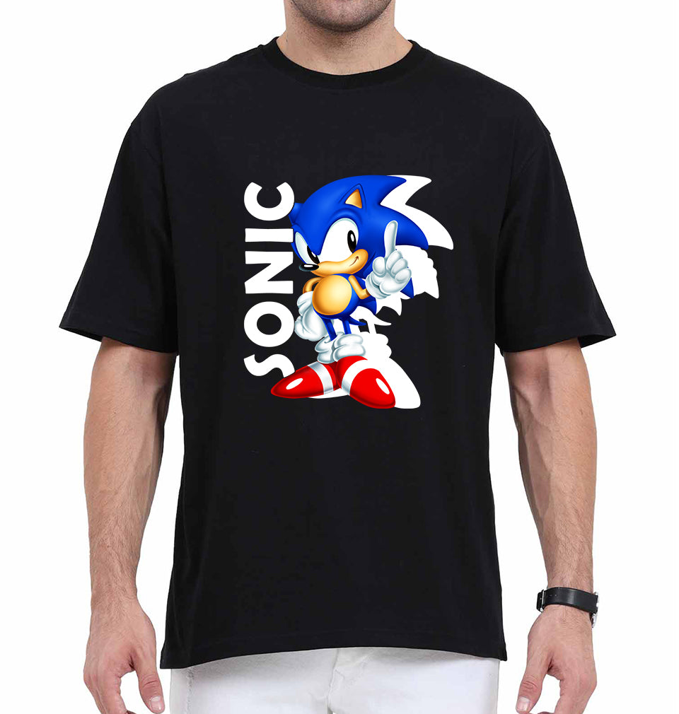 Sonic Oversized T-Shirt for Men-Black-Ektarfa.online