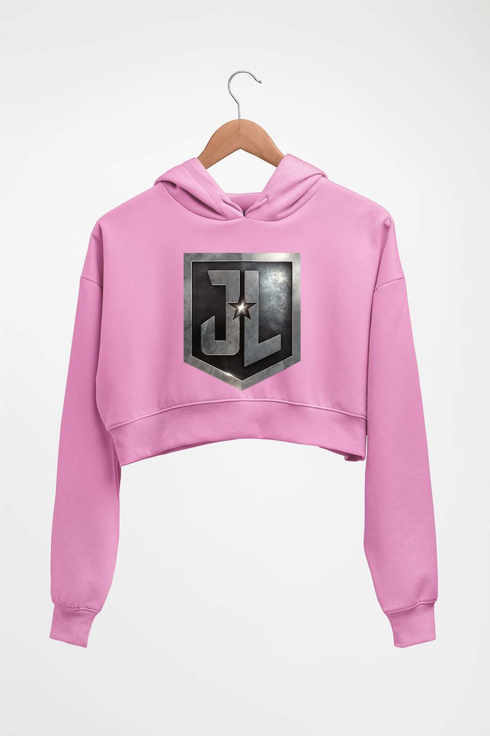 Justice League Crop HOODIE FOR WOMEN-Light Baby Pink-Ektarfa.online