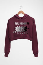 Load image into Gallery viewer, Runner Running Crop HOODIE FOR WOMEN-Maroon-Ektarfa.online
