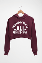 Load image into Gallery viewer, Muhammad Ali Crop HOODIE FOR WOMEN-Maroon-Ektarfa.online
