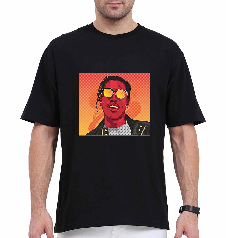 Asap Rocky Oversized T-Shirt for Men-Black-Ektarfa.online