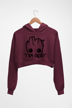 Load image into Gallery viewer, Groot Crop HOODIE FOR WOMEN-Maroon-Ektarfa.online
