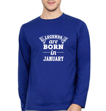 Load image into Gallery viewer, Legends are Born in January Full Sleeves T-Shirt for Men-Royal Blue-Ektarfa.online

