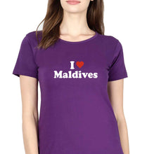 Load image into Gallery viewer, I Love Maldives T-Shirt for Women-Purple-Ektarfa.online
