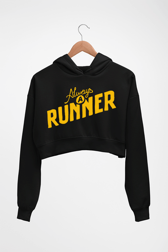 Runner Running Crop HOODIE FOR WOMEN-Black-Ektarfa.online