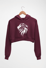 Load image into Gallery viewer, Lion Crop HOODIE FOR WOMEN-Maroon-Ektarfa.online
