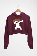 Load image into Gallery viewer, Dab Dog Crop HOODIE FOR WOMEN-Maroon-Ektarfa.online
