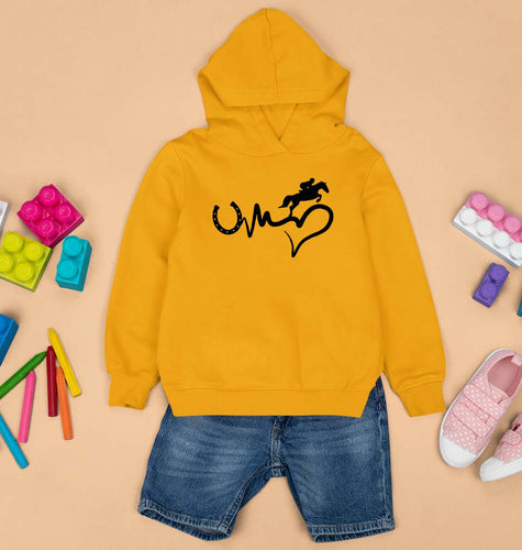 Horse Riding Kids Hoodie for Boy/Girl-Mustard Yellow-Ektarfa.online