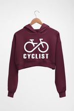 Load image into Gallery viewer, Cyclist Crop HOODIE FOR WOMEN-Maroon-Ektarfa.online

