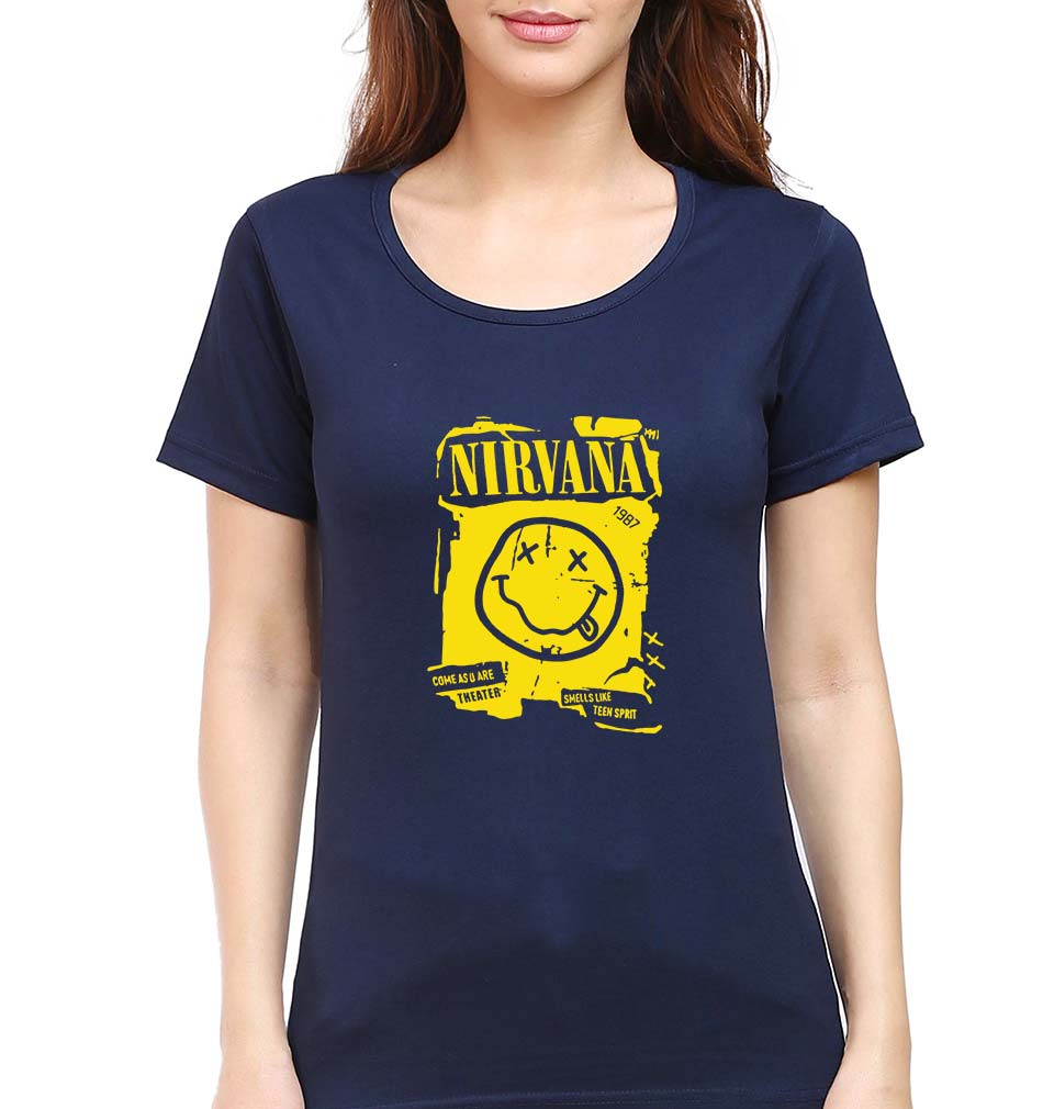 Nirvana T-Shirt for Women-Navy Blue-Ektarfa.online
