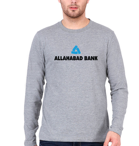 Allahabad Bank Full Sleeves T-Shirt for Men-Grey Melange-Ektarfa.online