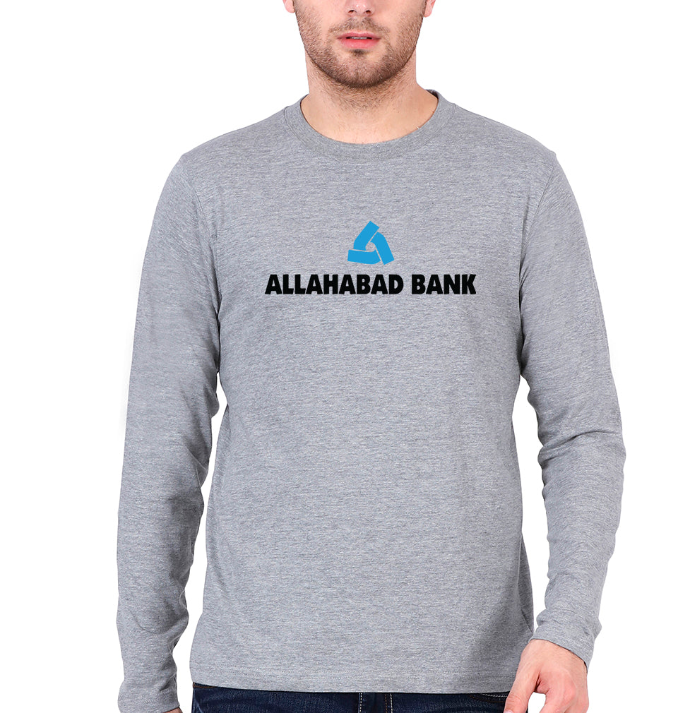 Allahabad Bank Full Sleeves T-Shirt for Men-Grey Melange-Ektarfa.online