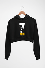 Load image into Gallery viewer, MS Dhoni (MSD) Crop HOODIE FOR WOMEN-Black-Ektarfa.online

