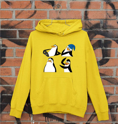 Penguins of Madagascar Unisex Hoodie for Men/Women-Mustard Yellow-Ektarfa.online