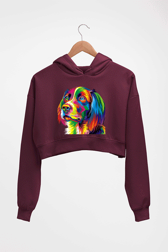 Dog Crop HOODIE FOR WOMEN-Maroon-Ektarfa.online