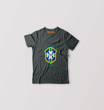 Load image into Gallery viewer, Brazil Football Kids T-Shirt for Boy/Girl-Steal Grey-Ektarfa.online
