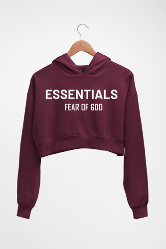 Fear Of God Crop HOODIE FOR WOMEN-Maroon-Ektarfa.online