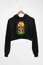 Load image into Gallery viewer, Trippy Psychedelic Weed Stoned Crop HOODIE FOR WOMEN-Black-Ektarfa.online
