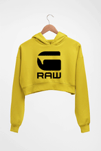 Load image into Gallery viewer, G Raw Crop HOODIE FOR WOMEN-Mustard Yellow-Ektarfa.online
