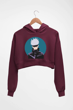 Load image into Gallery viewer, Gojo Satoru Anime Crop HOODIE FOR WOMEN-Maroon-Ektarfa.online
