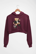 Load image into Gallery viewer, Domrebel Taddy Crop HOODIE FOR WOMEN-Maroon-Ektarfa.online
