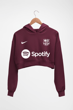 Load image into Gallery viewer, Barcelona 2022-23 Crop HOODIE FOR WOMEN-Maroon-Ektarfa.online
