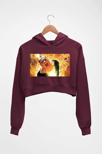 Black Adam Crop HOODIE FOR WOMEN-Maroon-Ektarfa.online