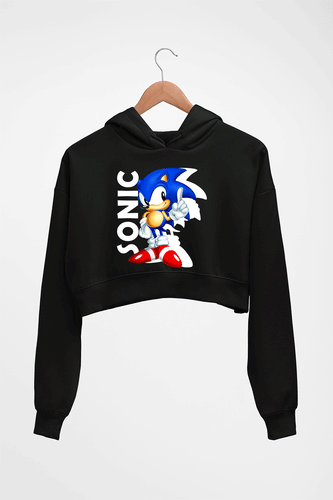 Sonic Crop HOODIE FOR WOMEN-Black-Ektarfa.online