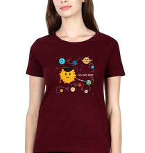 Load image into Gallery viewer, Solar System T-Shirt for Women-Maroon-Ektarfa.online
