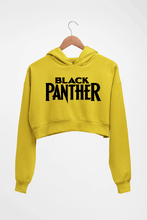 Load image into Gallery viewer, Black Panther Superhero Crop HOODIE FOR WOMEN-Mustard Yellow-Ektarfa.online
