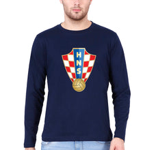 Load image into Gallery viewer, Croatia Football Full Sleeves T-Shirt for Men-Navy Blue-Ektarfa.online
