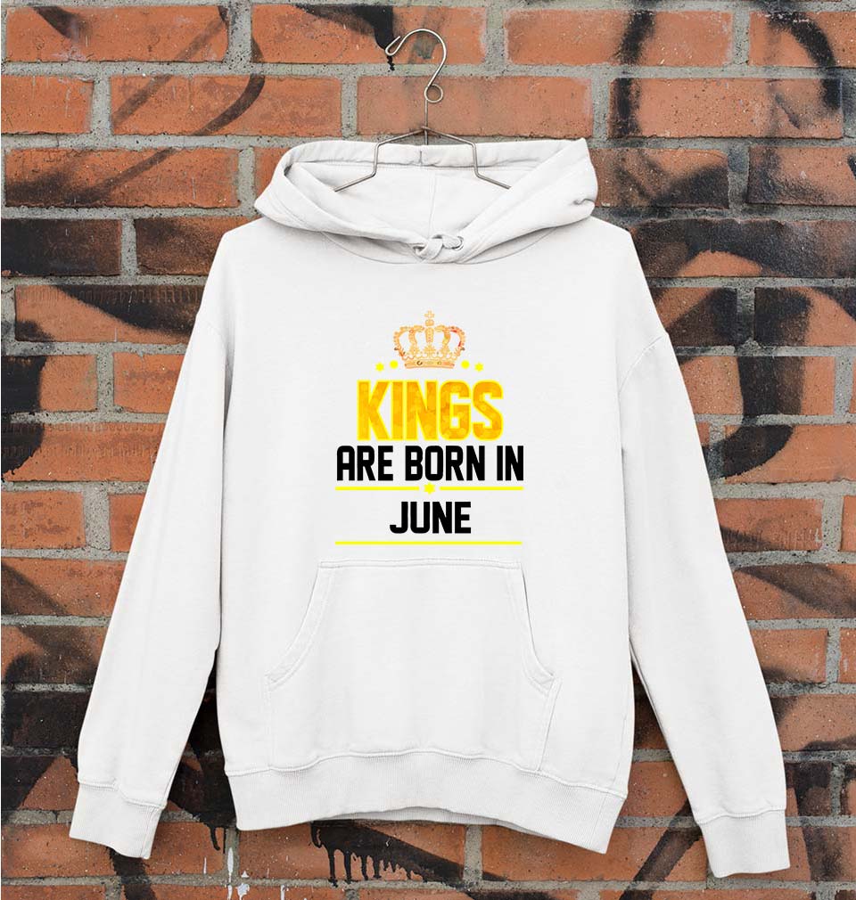 Kings Are Born In June Unisex Hoodie for Men/Women-White-Ektarfa.online