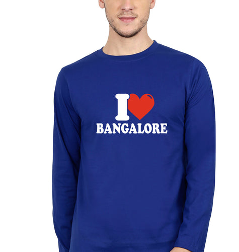 I Love BANGALORE T Full Sleeves T-Shirt for Men-Royal Blue-Ektarfa.online